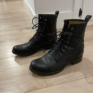 Frye Veronica Combat Boots Black